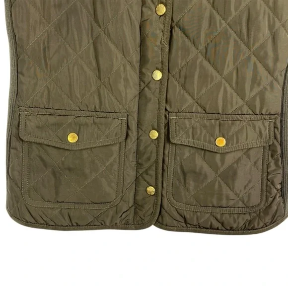BRITISH KHAKI Womens Quilted Vest Equestrian Old Money Dark Academia green small - Picture 5 of 13